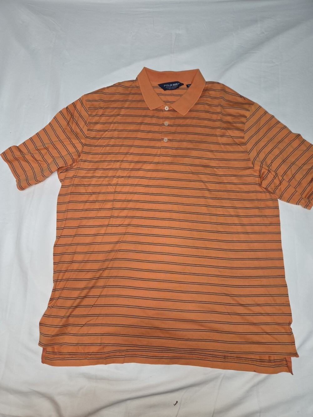 Ralph Lauren Golf Polo Shirt XL Orange Blue Golf Golfing Preppy Casual Men